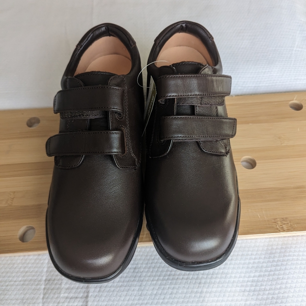 Apex Footwear Men's Brown Conform Double Strap Orthopedic Shoes V1261M Size 10M.